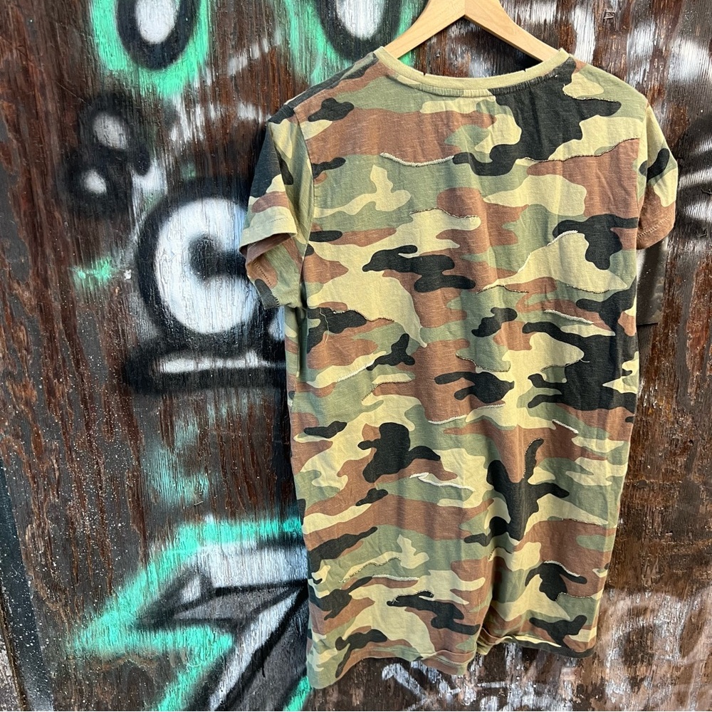 Polo Ralph Lauren Shirt Dress Knit Burnout Camouflage Beaded Woodland Camo XL - Picture 10 of 10